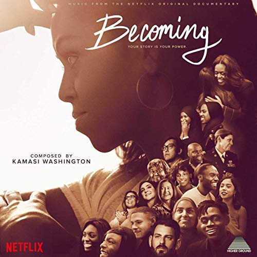 CD cover for "Becoming" soundtrack by Kamasi Washington, featuring portraits.
