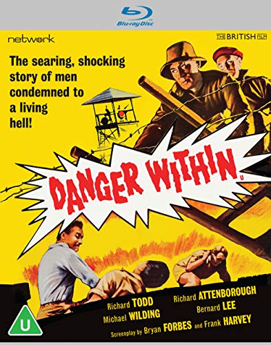 “Danger Within” Blu-ray cover: men, a guard tower, and dramatic, jagged text.