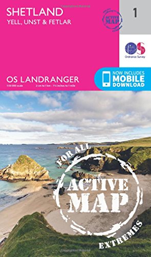 Landranger Active (1) Shetland Yell, Unst and Fetlar (OS Landranger Active Map)
