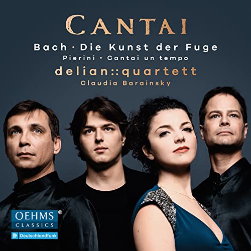 CD cover featuring four musicians and text: “Cantai,” “Bach,” “Pierini.”
