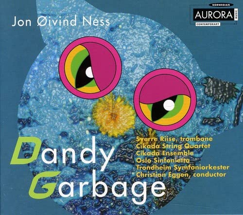 CD cover for Jon Øivind Ness’s “Dandy Garbage” with abstract eye illustration.