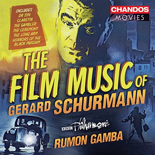 CD cover for "The Film Music of Gerard Schurmann" with film stills.