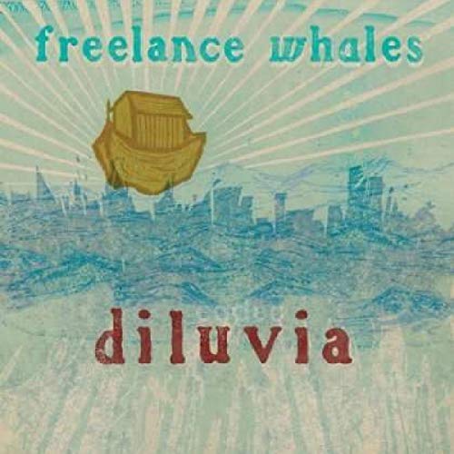 CD cover for Freelance Whales’ “Diluvia” featuring a boat and city.