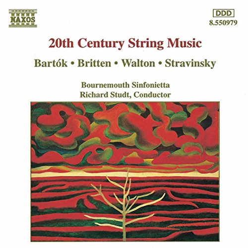 CD cover for "20th Century String Music" with abstract landscape art.