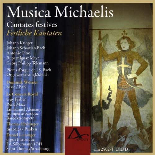 CD cover for Musica Michaelis, featuring a medieval figure with a staff.
