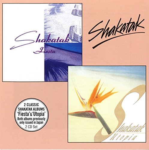 Album cover for Shakatak featuring Fiesta and Utopia with a bird of paradise flower.