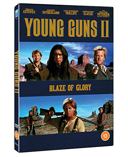 Young Guns II" DVD cover featuring Emilio Estevez, Kiefer Sutherland, and Lou Diamond Phillips.