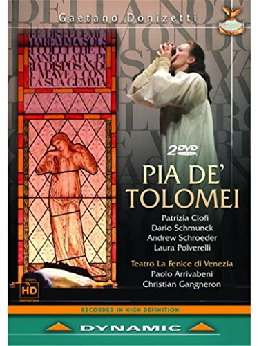DVD cover for Donizetti’s “Pia De Tolomei” opera, featuring a soprano.