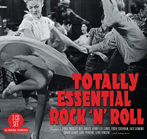 CD cover: dancers in 1950s style, text “Totally Essential Rock ‘N’ Roll”.