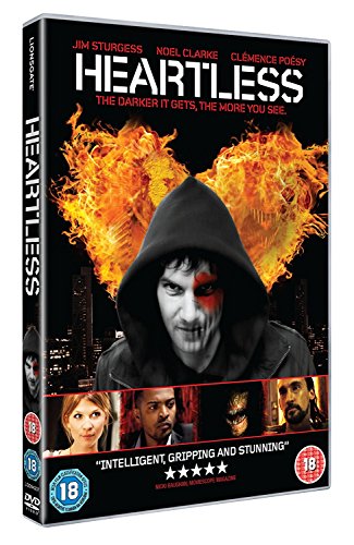 DVD case for Heartless with a hooded figure and heart-shaped flames on the cover.