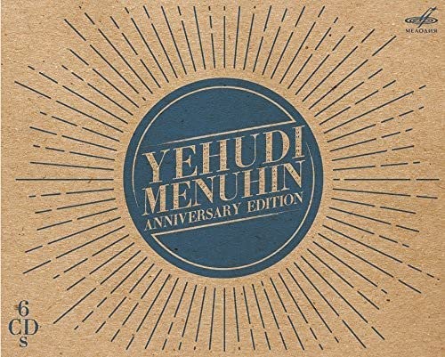 CD case for "Yehudi Menuhin: Anniversary Edition" with radial design.