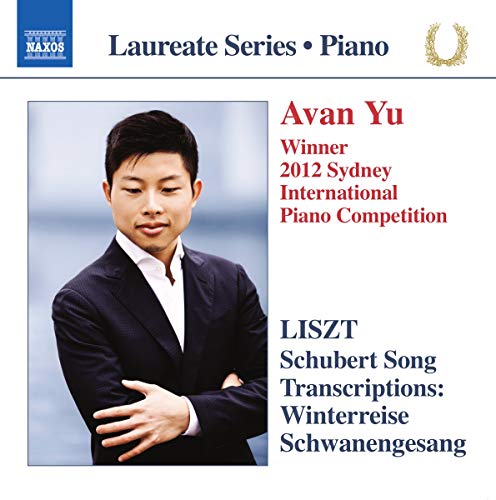 CD cover featuring pianist Avan Yu and text: Liszt, Schubert songs.