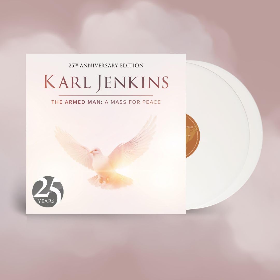 Vinyl record cover for Karl Jenkins' The Armed Man featuring a white dove.