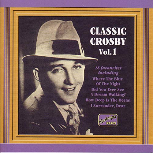 Bing Crosby in a fedora, album cover for “Classic Crosby Vol. 1.”