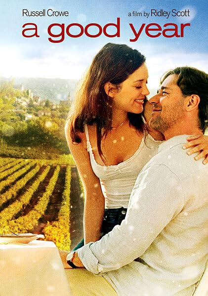DVD cover for "A Good Year" featuring a couple in a vineyard.