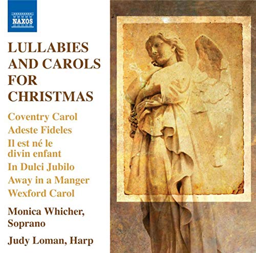 CD cover for Christmas carols featuring sculpted angels and text.