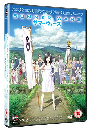 DVD cover for “Summer Wars” anime film, featuring a girl and group.