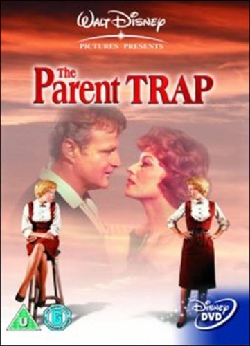 DVD cover for "The Parent Trap" featuring two girls and their parents.