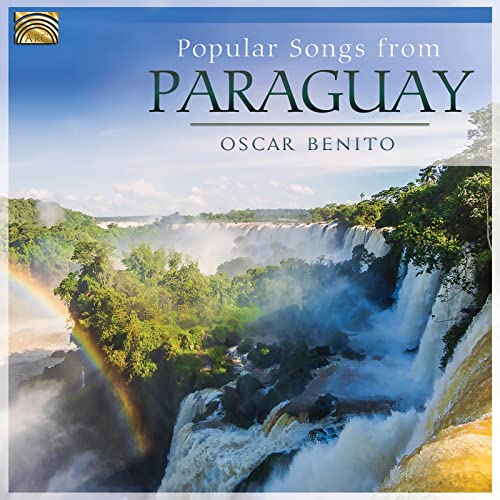 CD cover with a scenic view of waterfalls and a rainbow.