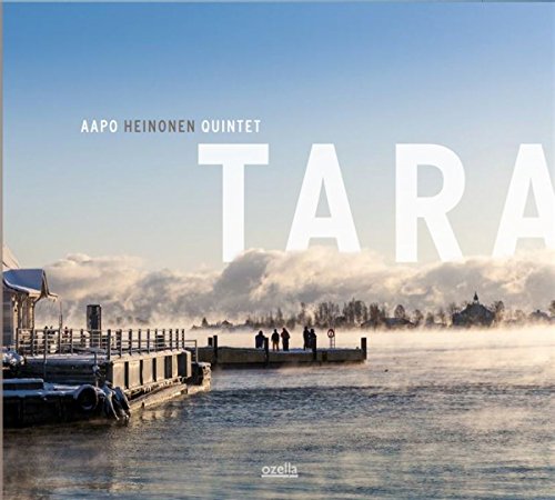CD cover for Aapo Heinonen Quintet’s “Tara” with a misty waterside scene.