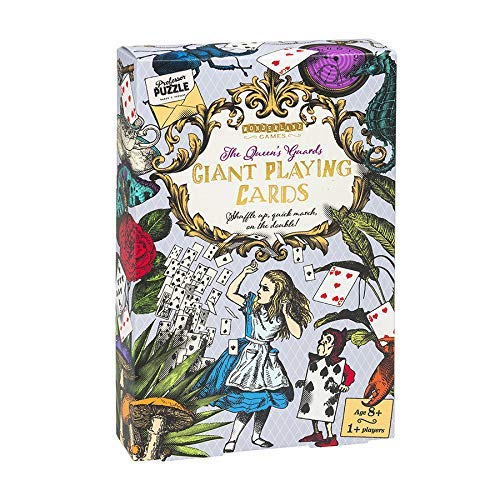 The Queen’s Guard Giant Playing Cards - Alice in Wonderland themed jumbo playing cards for all card games. Wonderland Games by Professor Puzzle.