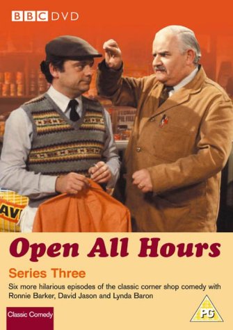 Open All Hours" DVD cover featuring Ronnie Barker and David Jason.