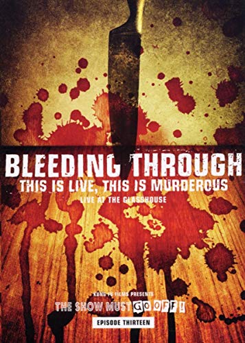 DVD cover with a blood-splattered knife and band name "Bleeding Through".