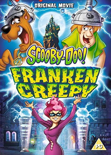 Scooby-Doo and Shaggy in lab helmets, with a spooky castle backdrop.