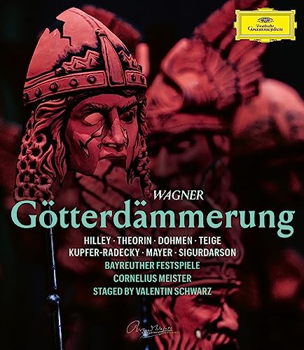 Blu-ray cover for Wagner’s Götterdämmerung featuring a helmeted warrior’s face.