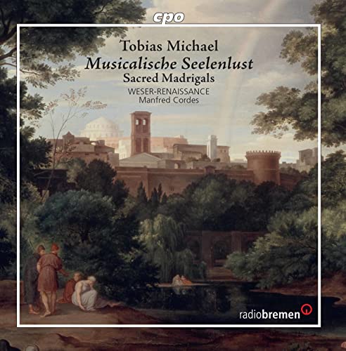 CD cover featuring a Renaissance-era city landscape with figures.