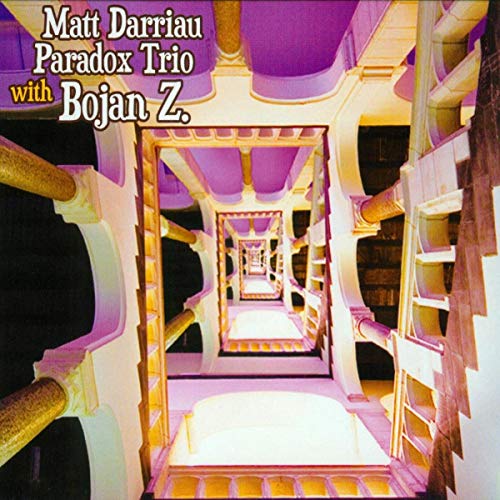 CD cover with an Escher-like illustration of endless staircases.