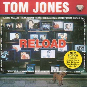 Tom Jones "Reload" CD cover with televisions and a dog.
