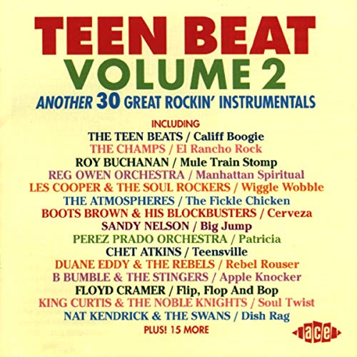 CD cover for "Teen Beat Vol.2" with colorful text listing artist names.