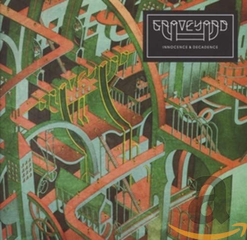 CD cover for Graveyard’s “Innocence & Decadence” with abstract, colorful artwork.