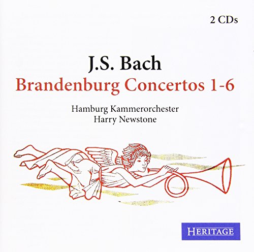 CD cover for J.S. Bach’s Brandenburg Concertos, featuring an angel illustration.
