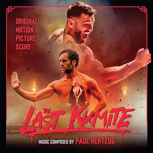 CD cover for "The Last Kumite" featuring two muscular men and flames.