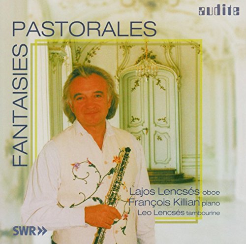 CD cover featuring musician Leo Lencsés with oboe, and pastoral scene.