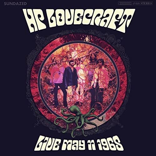 H.P. Lovecraft album cover featuring a band and octopus illustration.