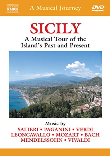 DVD cover for "Sicily," featuring a coastal landscape and composers’ names.