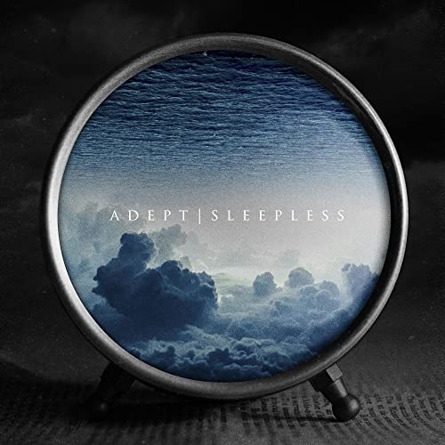 CD case with a cloudy, blue seascape and "Adept - Sleepless" text.