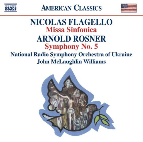 CD cover for classical music by Flagello and Rosner, with abstract art.