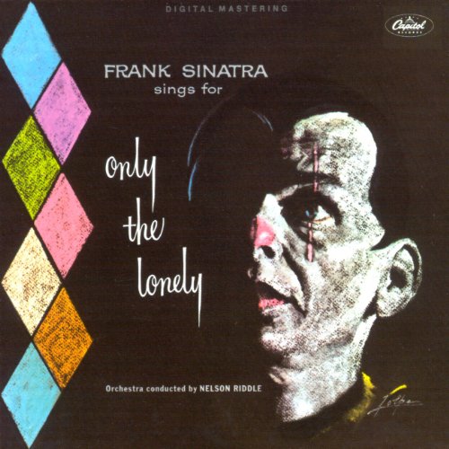 Frank Sinatra album cover, "Sings For Only The Lonely," with geometric shapes.
