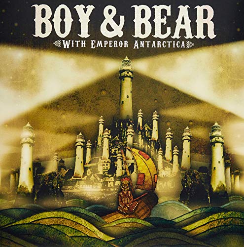 Boy & Bear album cover: a ship sailing towards a city of lighthouses.