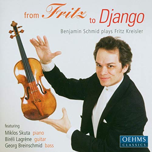 CD cover: violinist Benjamin Schmid holding a violin, light blue background.