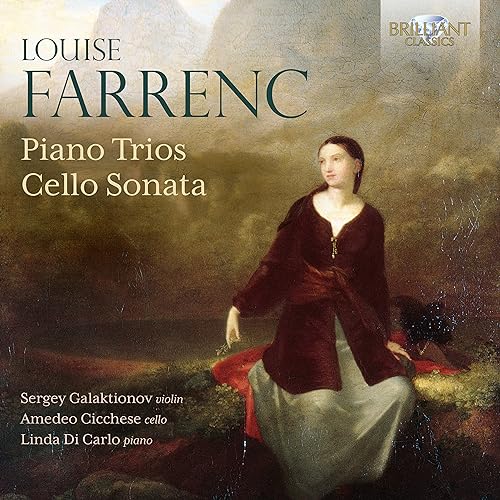 CD cover featuring a portrait of composer Louise Farrenc and performer names.