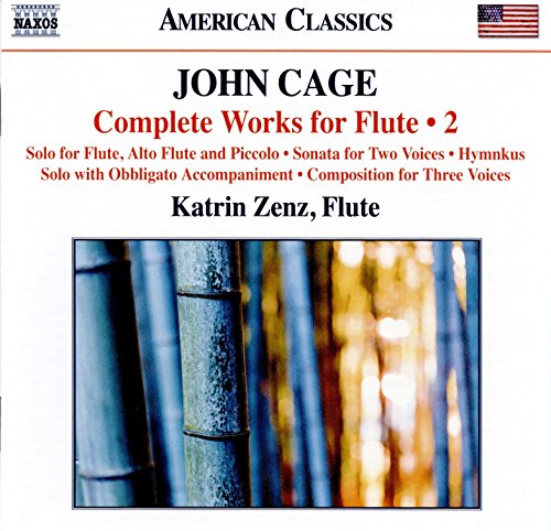 CD cover for John Cage flute works, featuring bamboo stalks.