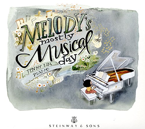 Watercolor CD cover featuring a child playing a grand piano.