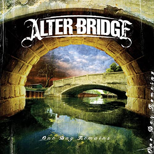Album cover art for Alter Bridge One Day Remains featuring a stone bridge scene.