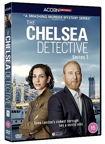 DVD cover for "The Chelsea Detective" featuring two detectives and London skyline.