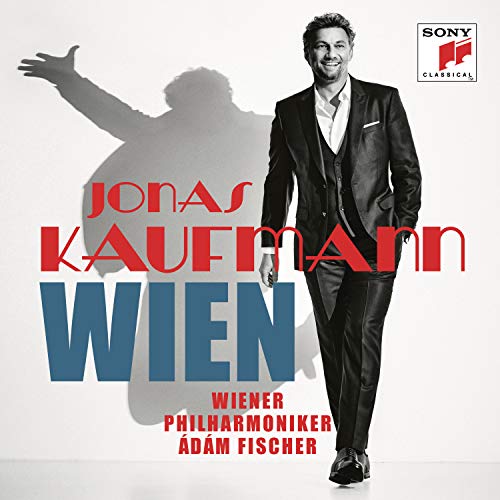 CD cover featuring Jonas Kaufmann in a suit, with red and blue text.